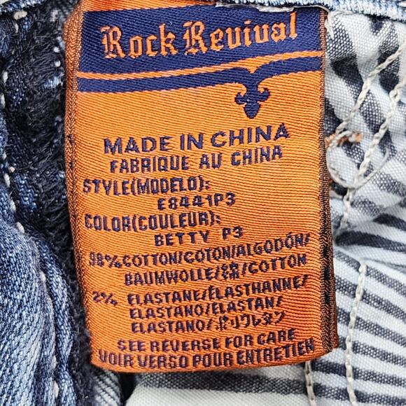 Rock Revival Jeans Womens 26 Blue Low Rise Betty Cropped Capri Skinny Stretch - Picture 10 of 16